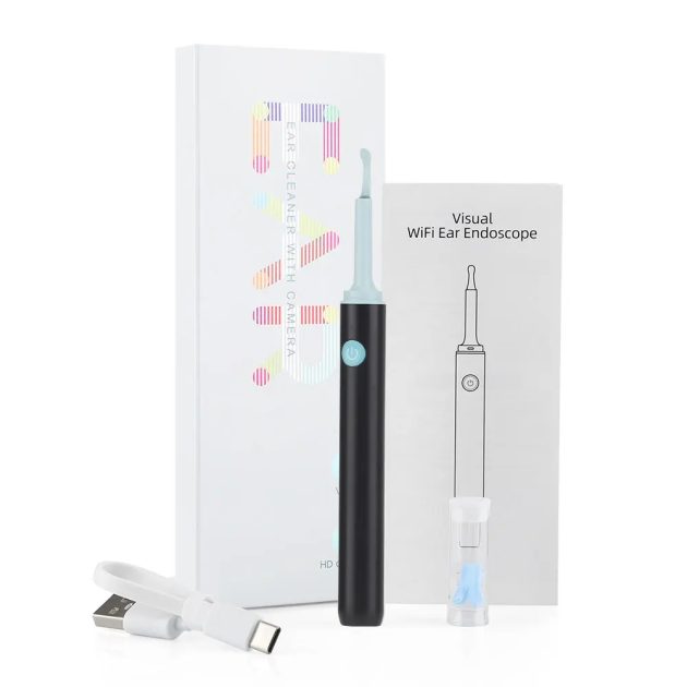 منظف الأذن البصري مع كاميرا منظار الأذن إزالة شمع الأذن